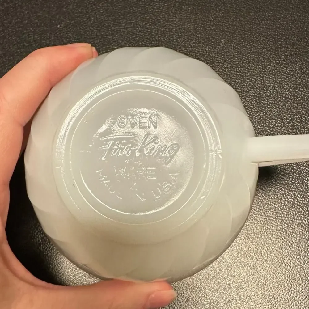 Vintage Fire King Hold Trimmed Swirl Pattern Cup and Suacer